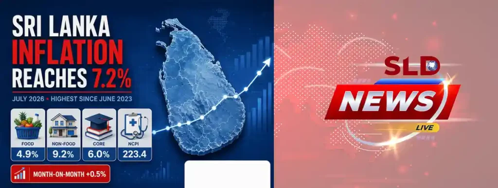 Sri Lanka national inflation rises to 7.2% in July 2026, with food, non-food and core inflation indicators