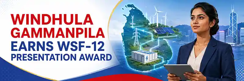 Windhula Gammanpila receives a Best Oral Presentation Award at the 12th World Sustainability Forum in Hong Kong